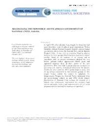 'Reconciling the Impossible': South Africa's Government of National Unity, 1994-1996 Synopsis