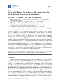 Study of a Hybrid Excitation Synchronous Machine: Modeling and Experimental Validation