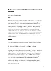 'Value': an Exercise for Embedding Heterodox Economics Into Sociology