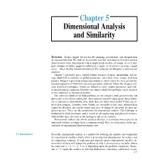 Chapter 5 Dimensional Analysis and Similarity