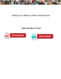Getting Your Affairs in Order Checklist Usa