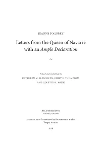 Letters from the Queen of Navarre with an Ample Declaration