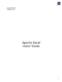 Apache Karaf 2.4.1 Guides