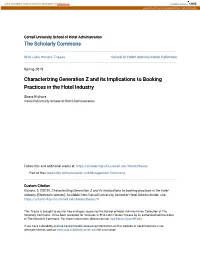 Characterizing Generation Z and Its Implications to Booking Practices in the Hotel Industry