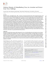 Deletion Mutants of Schmallenberg Virus Are Avirulent and Protect from Virus Challenge