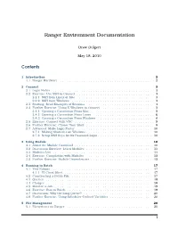 Ranger Environment Documentation