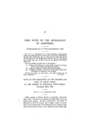 Some Notes on the Archaeology of Hampshire
