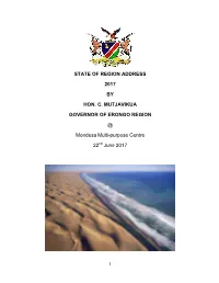 State of Region Address 22 June 2017