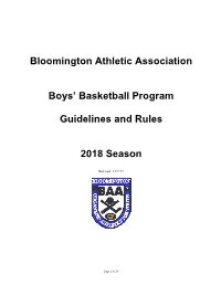 Bba Boys' Basketball Program Guidelines and Rules