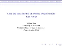 Case and the Structure of Events: Evidence from Indo-Aryan