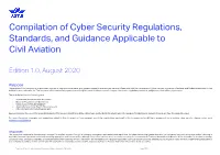 Compilation of Cyber Security Regulations, Standards, and Guidance Applicable to Civil Aviation