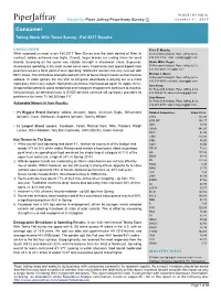 Consumer Taking Stock with Teens Survey - Fall 2017 Results