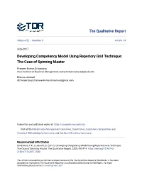 Developing Competency Model Using Repertory Grid Technique: the Case of Spinning Master