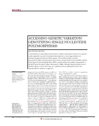 Genotyping Single Nucleotide Polymorphisms