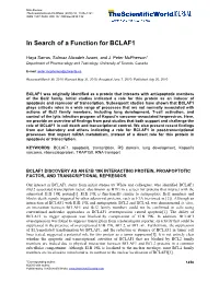 In Search of a Function for BCLAF1
