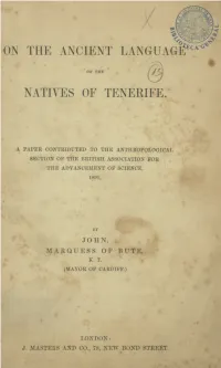 On the Ancient Language of the Natives of Tenerife