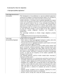 Technology Fact Sheet for Adaptation L. Hydroponics/Soilless Agriculture