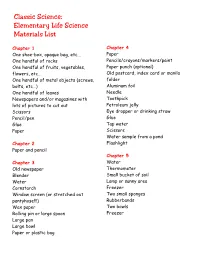 Classic Science: Elementary Life Science Materials List