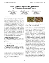 Color Anomaly Detection and Suggestion for Wilderness Search and Rescue