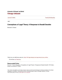 Conceptions of Legal Theory: a Response to Ronald Dworkin