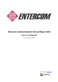 Entercom Communications Annual Report 2020