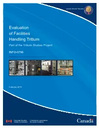 Evaluation of Facilities Handling Tritium Part of the Tritium Studies Project