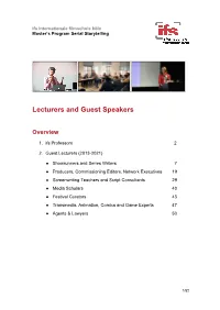 Lecturers and Guest Speakers