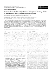 Reductive Dechlorination of Polychlorinated Biphenyls and Dibenzo-P-Dioxins in an Enrichment Culture Containing Dehalobacter Species