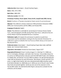Steve Speier – Chuck Frutchey Papers Dates