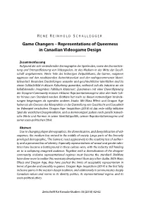 Game Changers – Representations of Queerness in Canadian Videogame Design
