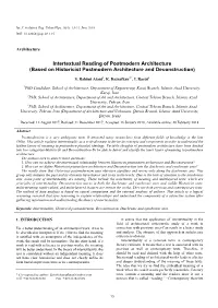 Intertextual Reading of Postmodern Architecture (Based on Historicist Postmodern Architecture and Deconstruction)