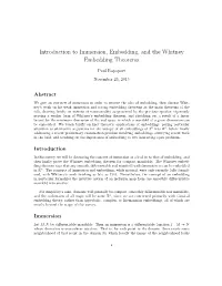 Introduction to Immersion, Embedding, and the Whitney Embedding Theorems