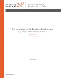 The Landscape of Big Data for Development Key Actors and Major Research Themes