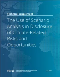 The Use of Scenario Analysis in Disclosure of Climate-Related Risks and Opportunities