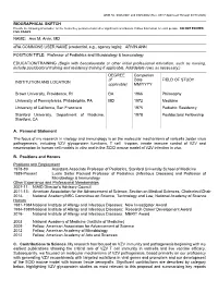 Biographical Sketch Name