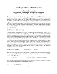 Boundary Conditions in Fluid Mechanics