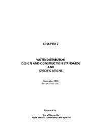 Chapter 2 Water Distribution Design and Construction Standards And