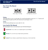 How to Use This Manual Icons Used in This Manual