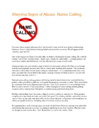 Name Calling