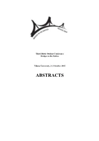 Parallel Session Abstracts