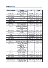 Pub Passport List