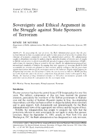Sovereignty and Ethical Argument in the Struggle Against State Sponsors of Terrorism