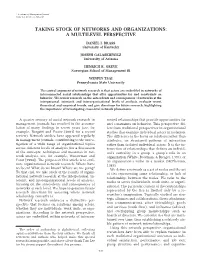 Taking Stock of Networks and Organizations: a Multilevel Perspective