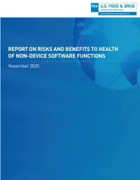 2020 Report on Non-Device Software Functions