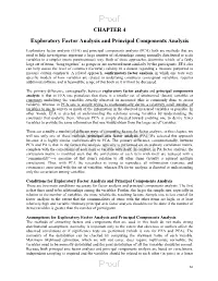 CHAPTER 4 Exploratory Factor Analysis and Principal Components