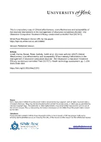 Compulsive Disorder : the Obsessive Compulsive Treatment Efficacy Randomised Controlled Trial (OCTET)
