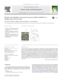 Floristic and Vegetation Successional Processes Within Landslides in a Mediterranean Environment