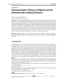 Immanuel Kant's Theory of Objects and Its Inherent Link to Natural