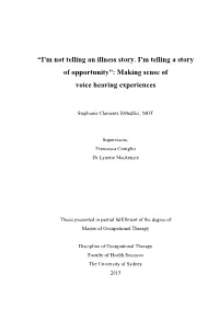 Making Sense of Voice Hearing Experiences
