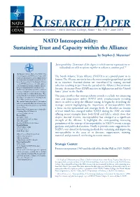 NATO Interoperability: Sustaining Trust and Capacity Within the Alliance by Stephen J